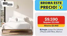 Lider Juego de sábana 2 plazas 200 hilos, blanco oferta