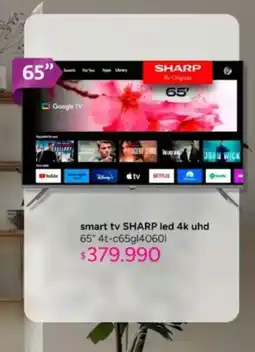 Ripley Sharp - smart tv led 4k uhd 65 4t-c65g14060 oferta