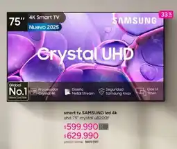 Ripley Samsung - smart tv led 4k u 75 crystal u8200f oferta