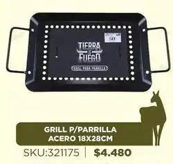 Sánchez & Sánchez Grill p/parrilla acero 18x28cm oferta
