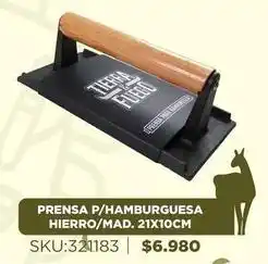 Sánchez & Sánchez Prensa p/hamburguesa hierro/mad. 21x10cm oferta
