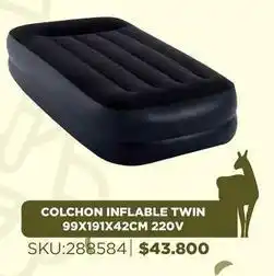 Sánchez & Sánchez Colchon inflable twin 99x19tx42cm 220v oferta