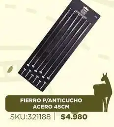 Sánchez & Sánchez Fierro p/anticucho acero 45cm oferta