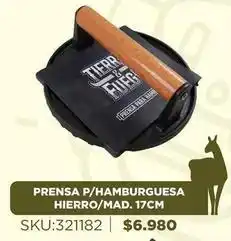 Sánchez & Sánchez Prensa p/hamburguesa hierro/mad. 17cm oferta