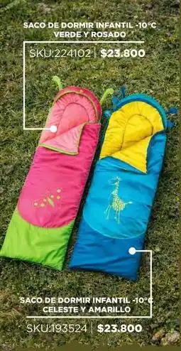 Sánchez & Sánchez Saco de dormir infantil 10°c verde y rosado oferta