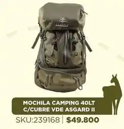 Sánchez & Sánchez Mochila camping 40lt c/cubre vde asgard ii oferta