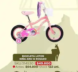 Sánchez & Sánchez Bicicleta loton niña aro 12 rosado oferta