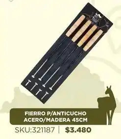Sánchez & Sánchez Fierro p/anticucho acero/ madera oferta