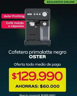 Tottus Oster - cafetera primalatte negro oferta