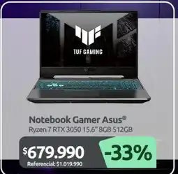 PC Factory Asus - notebook gamer oferta