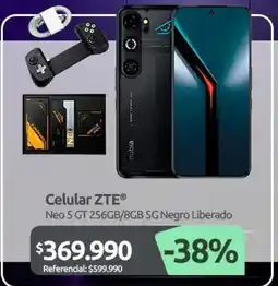 PC Factory Zte - celular neo 5 gt 256gb/8gb 5g negro liberado oferta