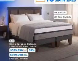 Paris Cic - cama europea balance + repaldo new dublin oferta