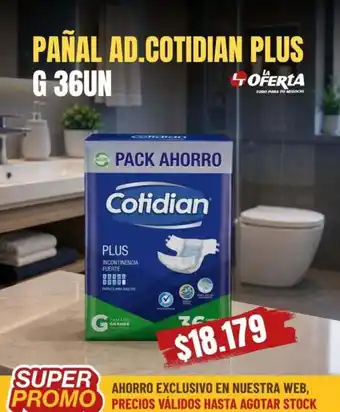 Cotidian - pañal ad. plus g 36un