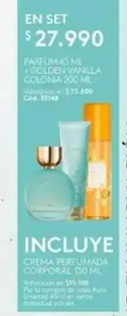 Ésika Golden - parfum 45 ml + vanilla colonia oferta