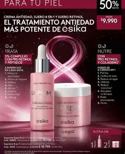 Ésika Supreme - crema antiedad, suero 8 en 1 y suero retinol el tratamiento antiedad mas potente de esika oferta