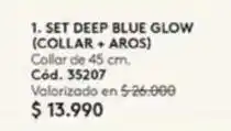 Ésika Set deep blue glow (collar+aros) oferta