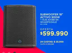 Audiomusica Whirlpool - subwoofer 18 activo 900w t-sub ax18b bk oferta