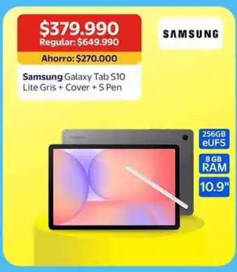 Samsung - galaxy tab s10 lite gris + cover + s pen