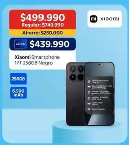 Lider Xiaomi - smartphone 17t 256gb negro oferta