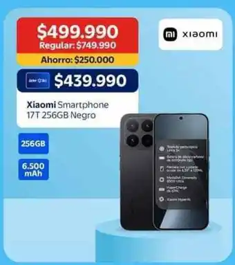 Xiaomi - smartphone 17t 256gb negro