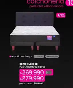 Ripley Royal - cama europea flex therapec plus oferta