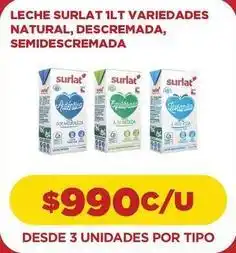 Comercial Castro Surlat - leche 1lt varie dades natural, descremada, semidescremada oferta