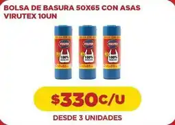 Comercial Castro Virutex - bolsa de basura 50x65 con asas oferta