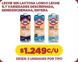 Comercial Castro Lonco leche - leche sin lactosa 1lt variedades descremada, semidescremada, entera oferta