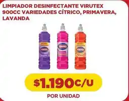 Comercial Castro Virutex - limpiador desinfectante 900cc variedades citrico, primavera, lavanda oferta