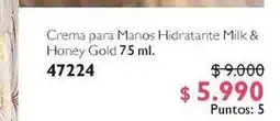 Oriflame Gold - crema para manos hidratante milk & honey oferta