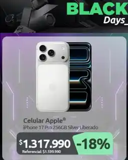 PC Factory Celular iphone 17 pro 256gb silver oferta