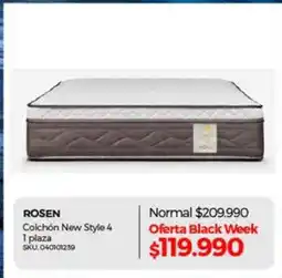 Multicentro Rosen - colchón new style 4 1 plaza oferta