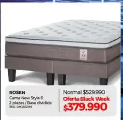 Multicentro Rosen - cama new style 6 2 plazas / base dividida oferta