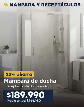 Mampara y receptáculos