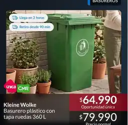Constructor Sodimac Basurero plastico con tapa ruedas oferta