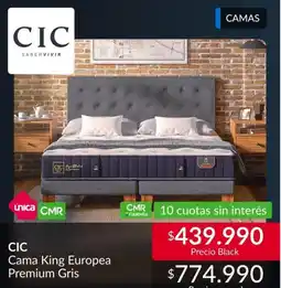Constructor Sodimac Cic - cama king europea premium gris oferta