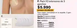 Leonisa Pack x2 extensores de 3 ganchos oferta