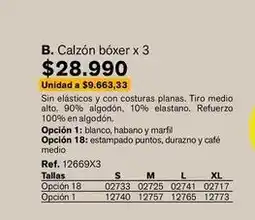 Leonisa Calzon boxer x 3 oferta