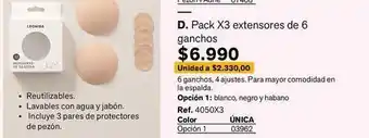 Leonisa Pack x3 extensores de 6 ganchos oferta