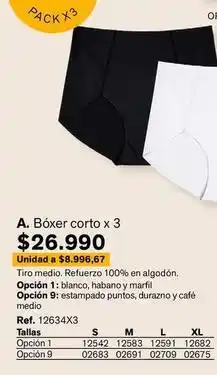 Leonisa Boxer corto x 3 oferta