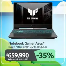 PC Factory Asus - notebook gamer oferta
