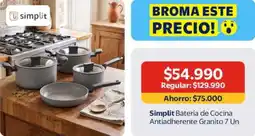 Lider Bateria de cocina antiadherente granito 7 un oferta