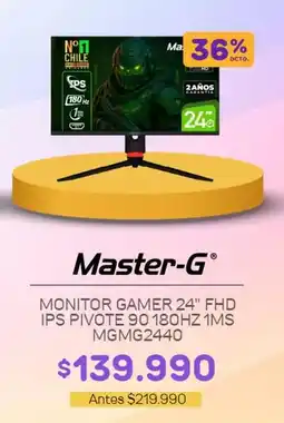Casa Royal Master-g - monitor gamer 24 fhd ips pivote 90180hz 1ms mgmg2440 oferta