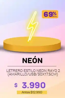 Casa Royal Letrero estilo neon rayo 2 (amarillo) oferta