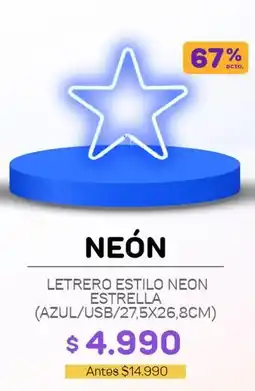 Casa Royal Letrero estilo neon estrella oferta