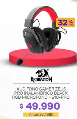 Casa Royal Audifono gamer zeus pro inalámbrico black rgb microfono h510-pro oferta