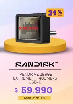 Casa Royal Sandisk - pendrive 256gb extreme fit 400mb/s usb-c oferta
