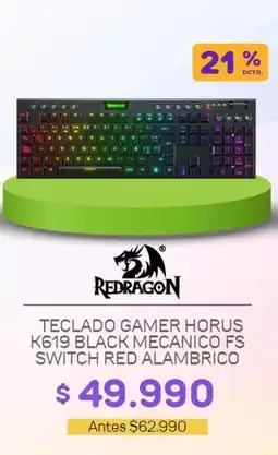 Casa Royal Teclado gamer kg19 black mecanico fs switch red almbrico oferta