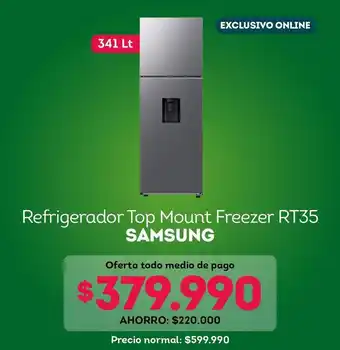 Samsung - refrigerador top mount freezer rt35