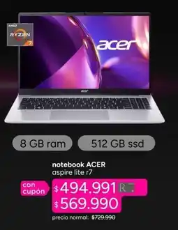 Ripley Acer - notebook aspire lit 7 oferta